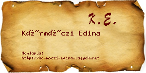 Körmöczi Edina névjegykártya