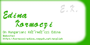 edina kormoczi business card